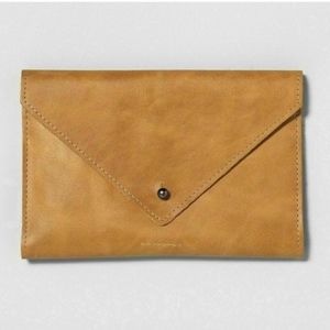 Hearth And Hand With Magnolia Leather Wallet Envelope Style Cognac Brown